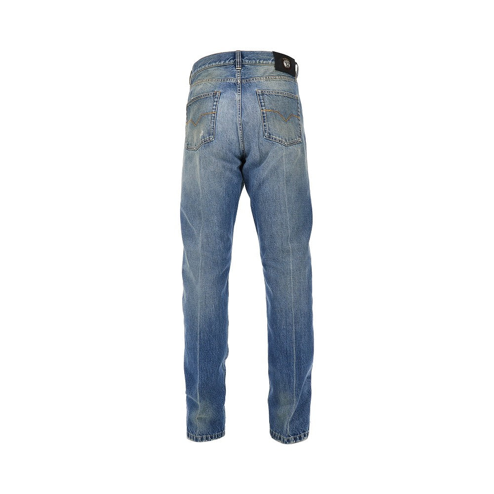 Versace Men Cotton Denim Jeans With Medusa Detail VERSACE