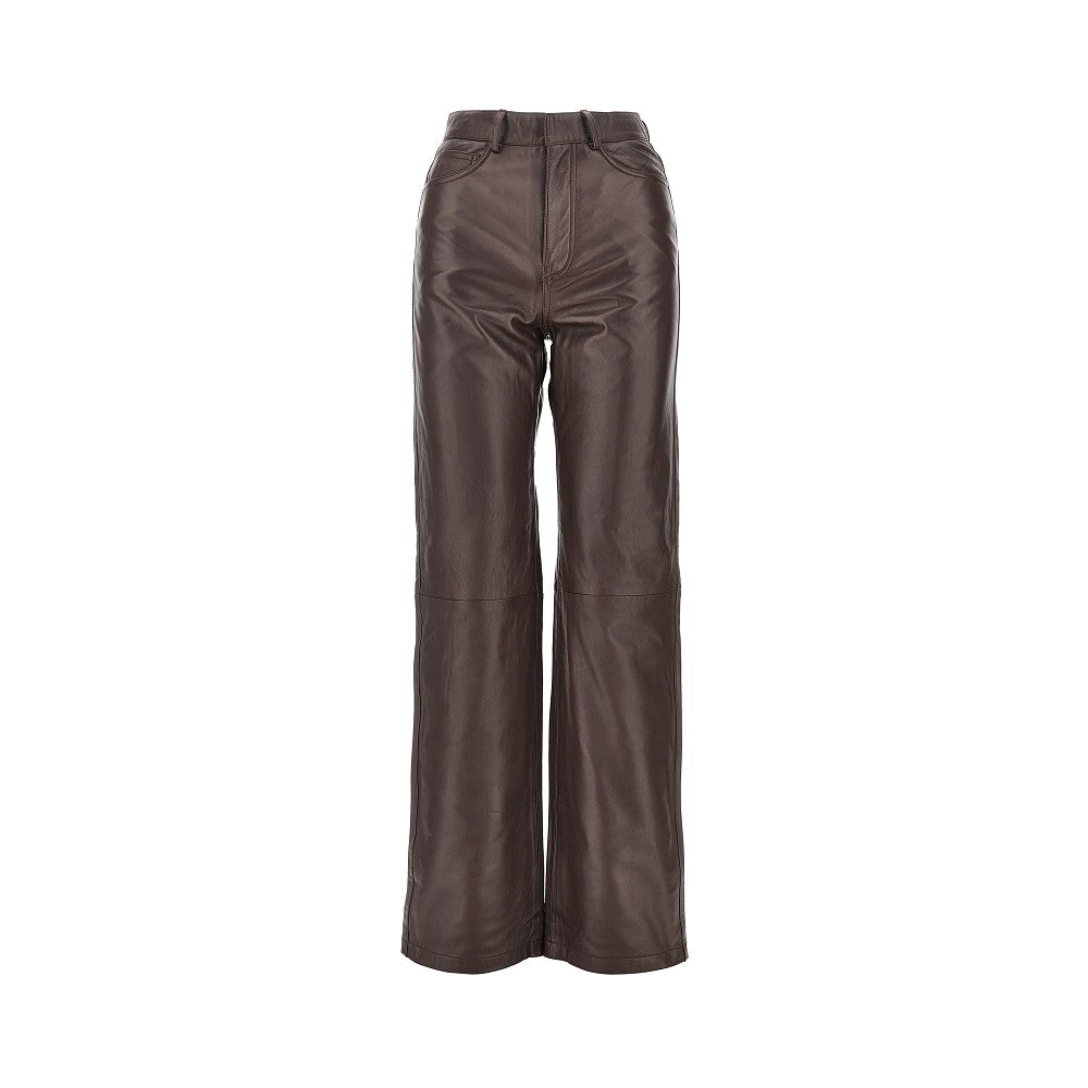 Rotate Women Leather Straight Leg Pants ROTATE