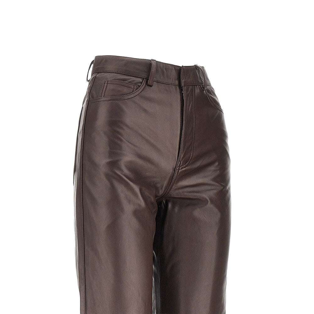 Rotate Women Leather Straight Leg Pants ROTATE