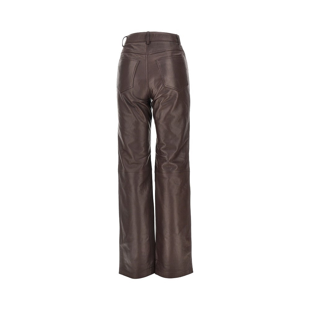 Rotate Women Leather Straight Leg Pants ROTATE