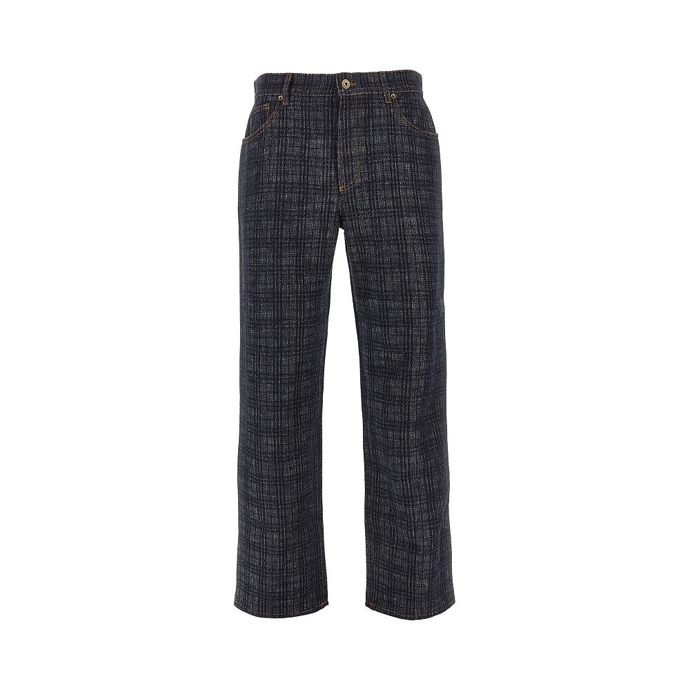 Burberry Men Check Denim Loose Fit Jeans BURBERRY