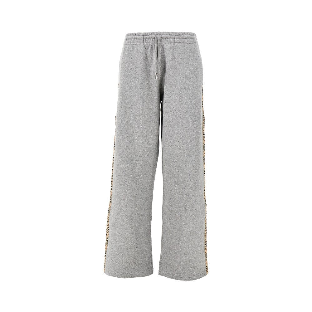 Burberry Women Wide Leg Sweatpants With Check Details BURBERRY