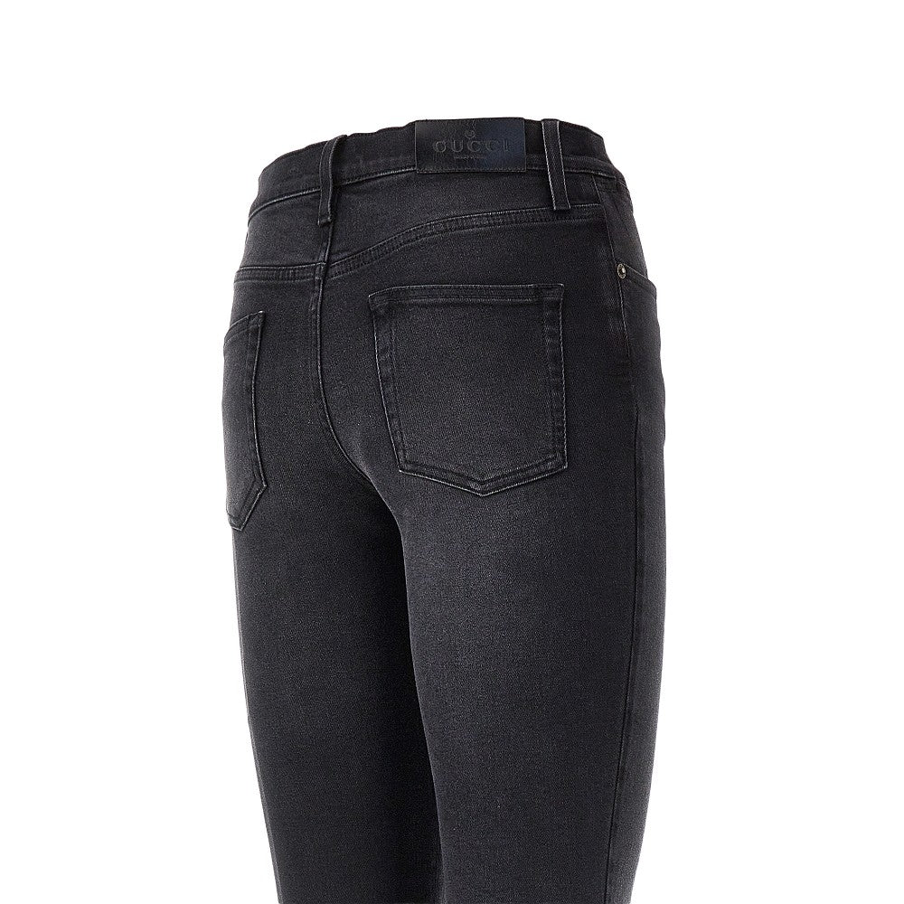 Gucci Women Délavé Cotton Denim Skinny Jeans GUCCI