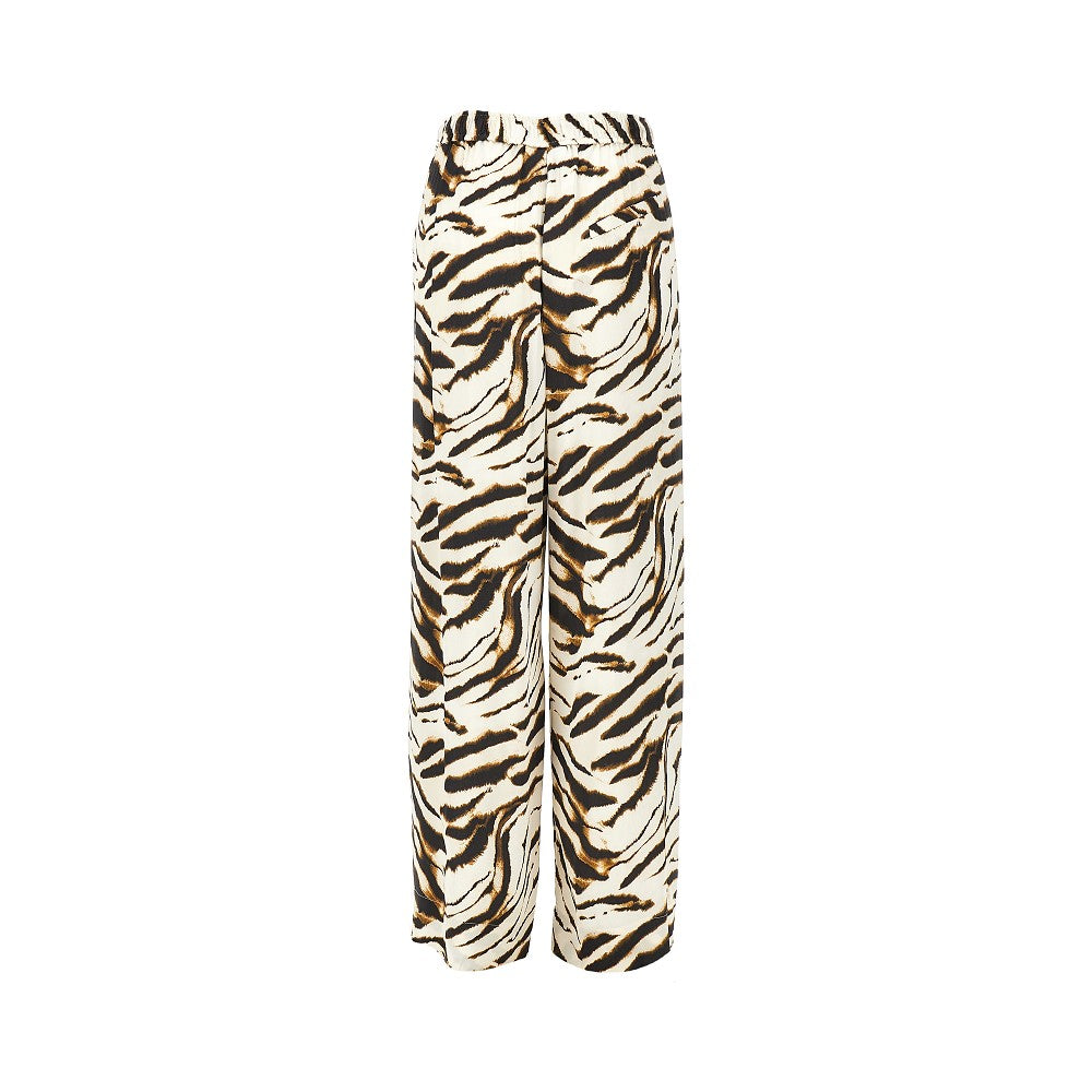 Ganni Women Satin Pants With Zebra-Striped Print GANNI
