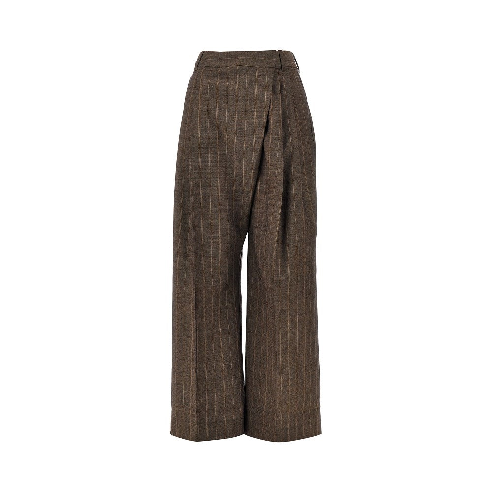 Ganni Women Wool Pants With Pinstriped Motif GANNI