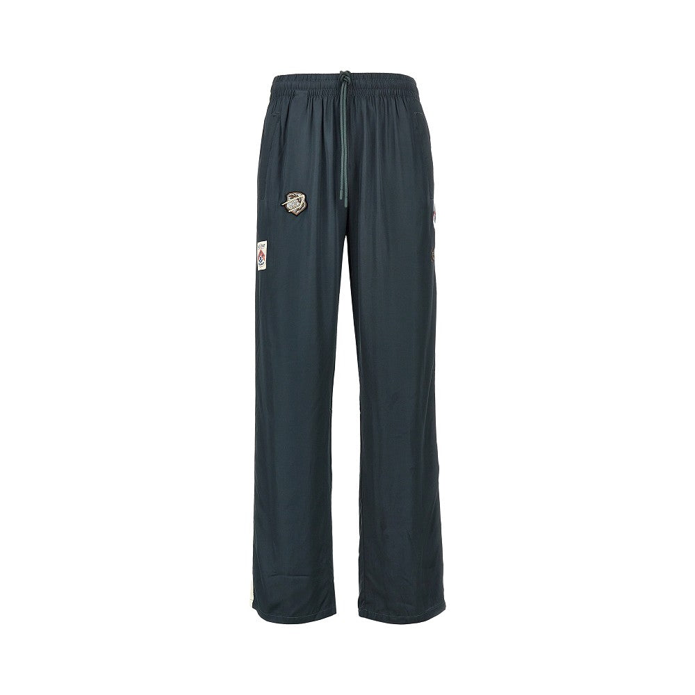 Diesel Men Satin Track Pants With Patches DIESEL