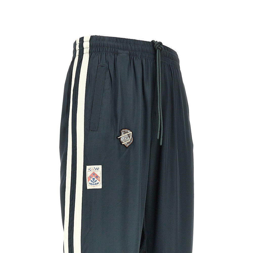 Diesel Men Satin Track Pants With Patches DIESEL