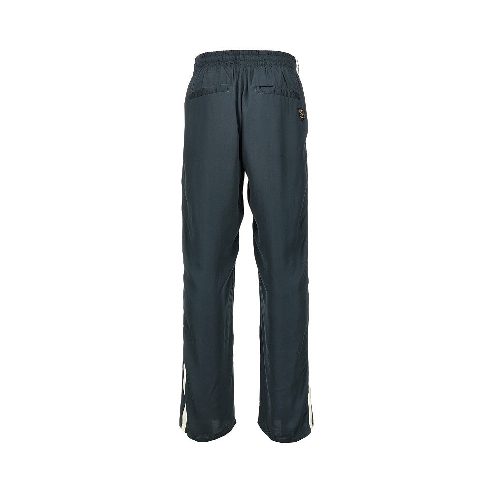 Diesel Men Satin Track Pants With Patches DIESEL
