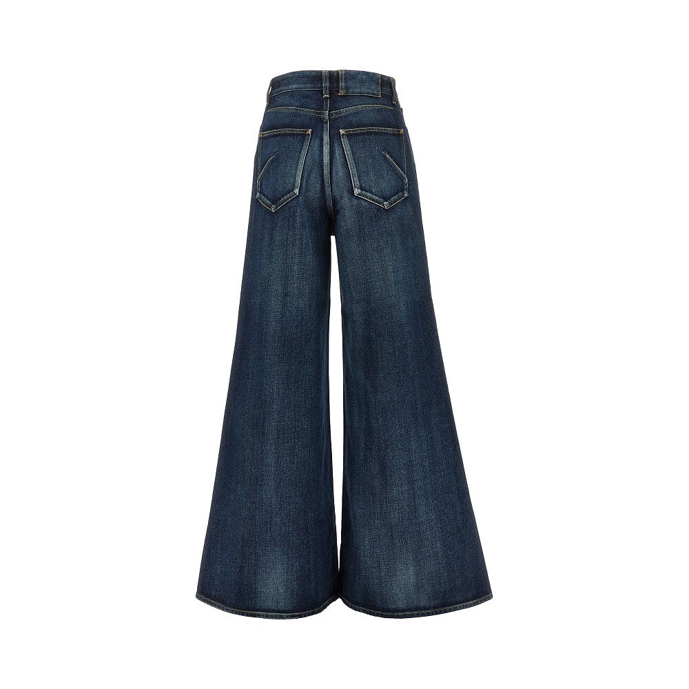 Alaia Women Wide Leg Denim Pants ALAIA