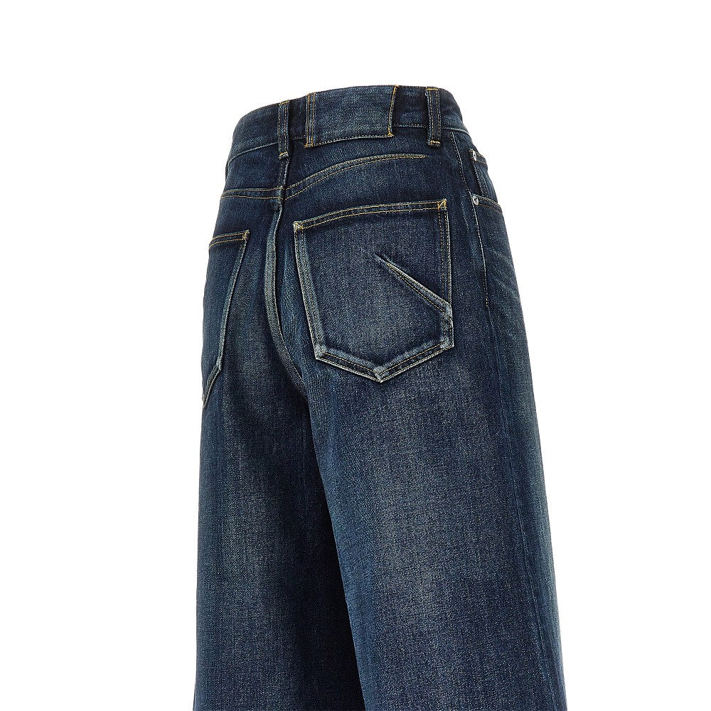 Alaia Women Wide Leg Denim Pants ALAIA