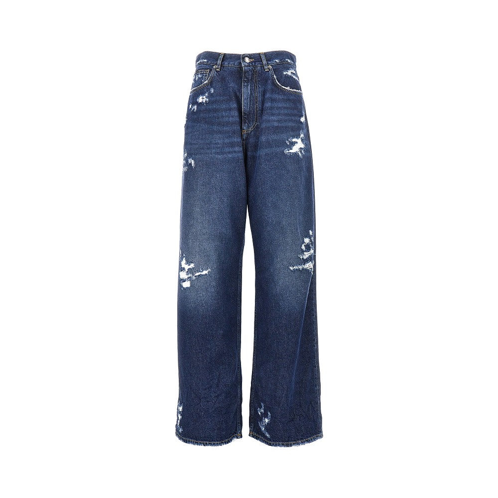 Dolce&Gabbana Women Distressed Denim Oversized Pants DOLCE & GABBANA