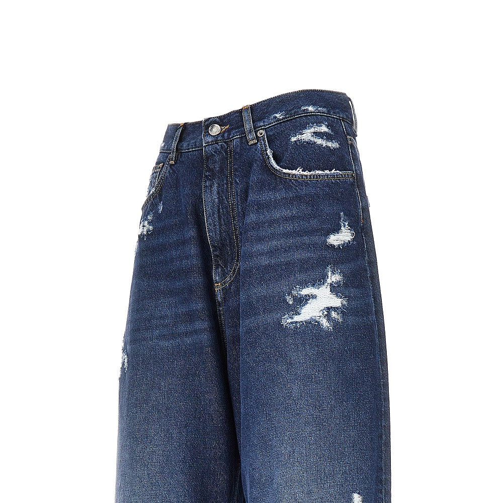 Dolce&Gabbana Women Distressed Denim Oversized Pants DOLCE & GABBANA