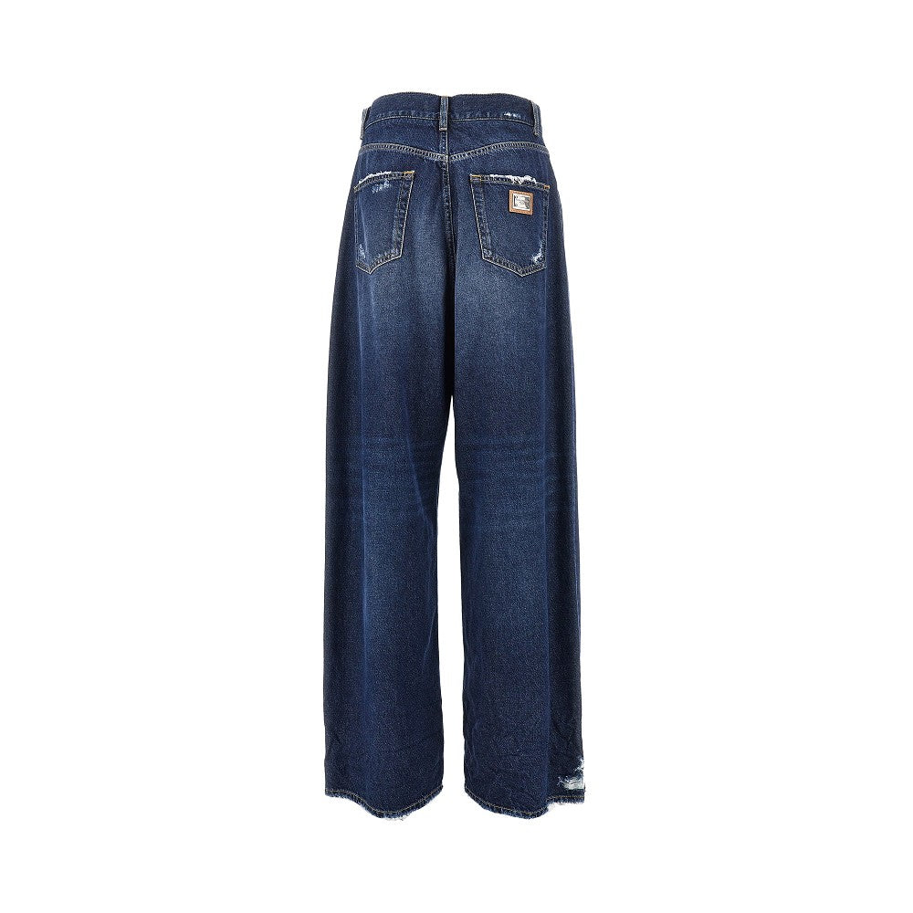 Dolce&Gabbana Women Distressed Denim Oversized Pants DOLCE & GABBANA