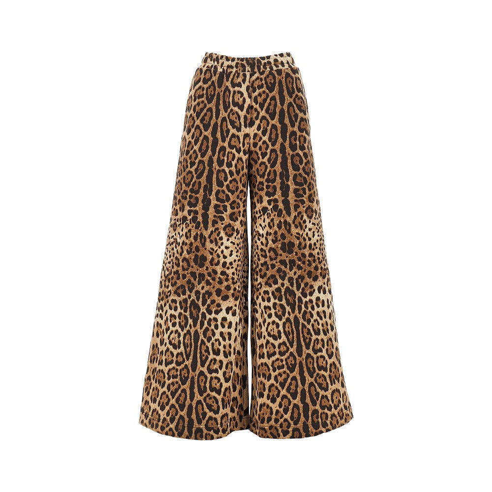 Dolce&Gabbana Women Wide-Leg Pants With Leopard-Print DOLCE & GABBANA