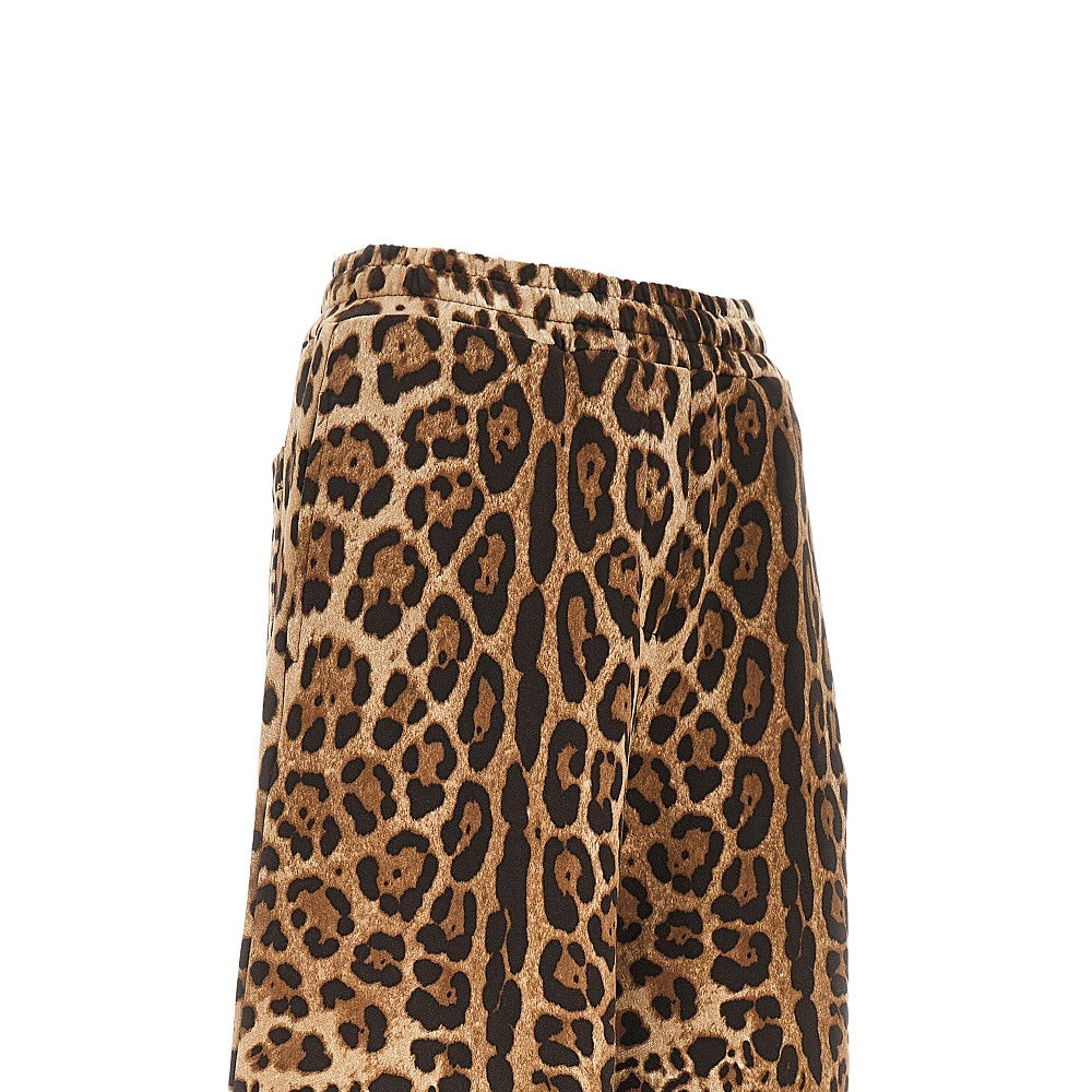 Dolce&Gabbana Women Wide-Leg Pants With Leopard-Print DOLCE & GABBANA
