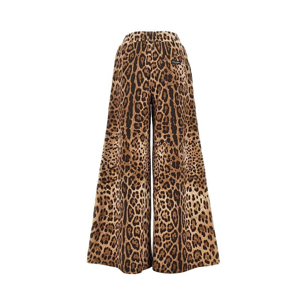 Dolce&Gabbana Women Wide-Leg Pants With Leopard-Print DOLCE & GABBANA