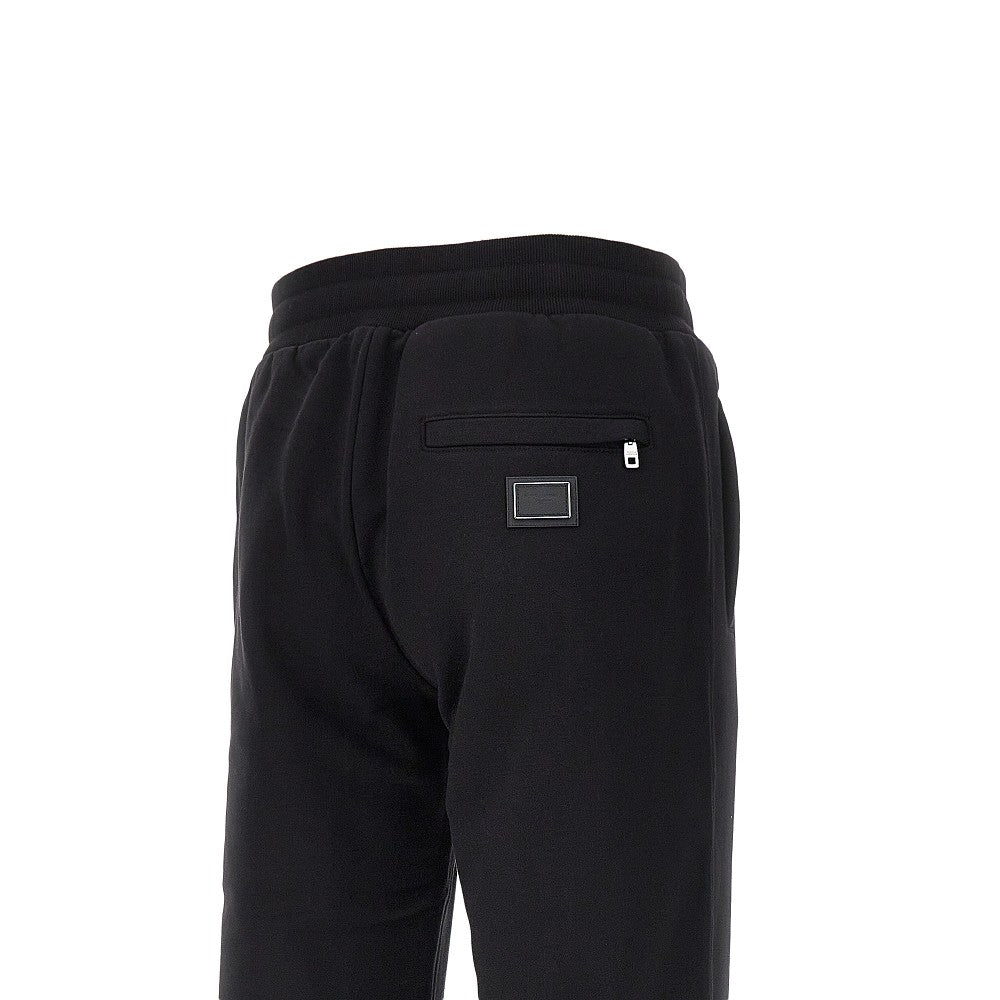Dolce&Gabbana Men French Terry Pants With Logo Plate DOLCE & GABBANA