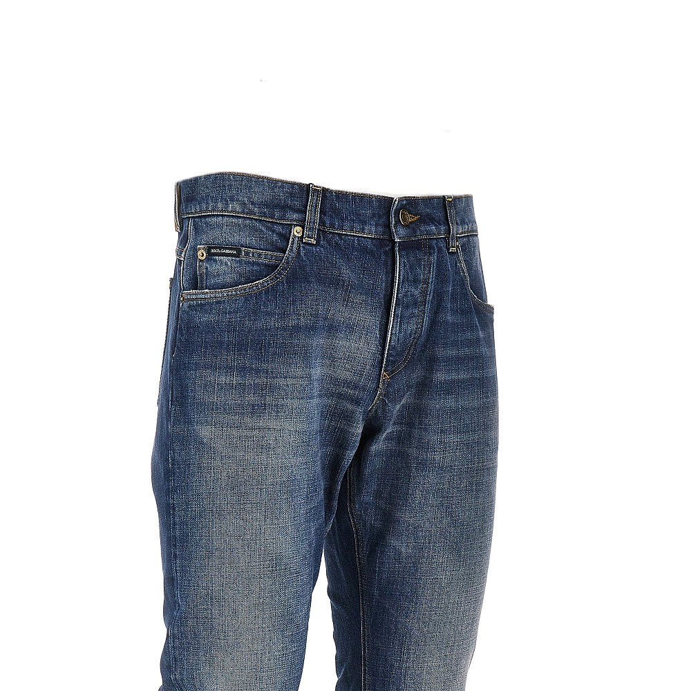 Dolce&Gabbana Men Regular Fit Jeans With Logo Plate DOLCE & GABBANA