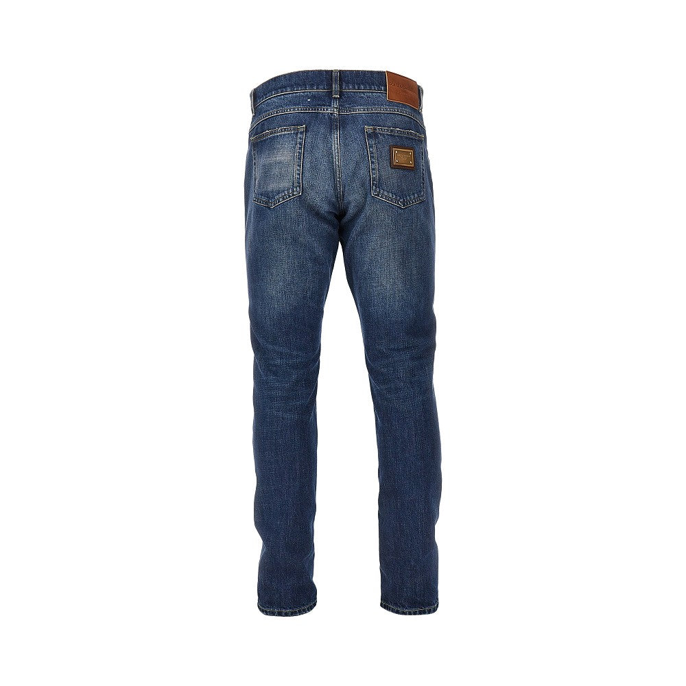 Dolce&Gabbana Men Regular Fit Jeans With Logo Plate DOLCE & GABBANA