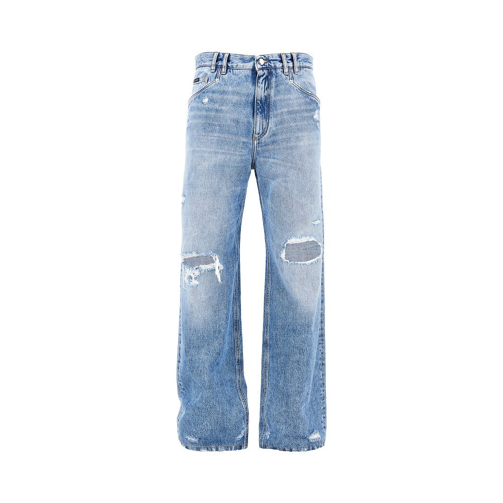Dolce&Gabbana Men Distressed Denim Over Pants DOLCE & GABBANA