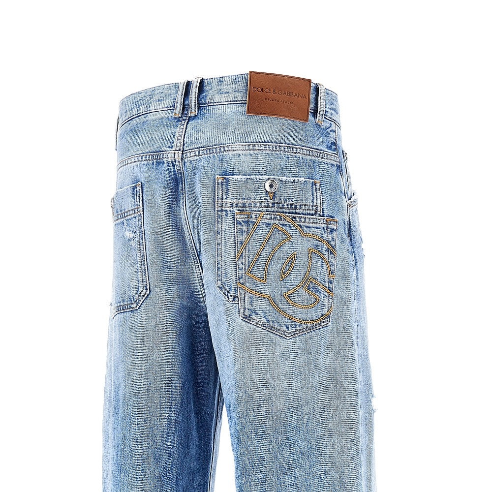 Dolce&Gabbana Men Distressed Denim Over Pants DOLCE & GABBANA