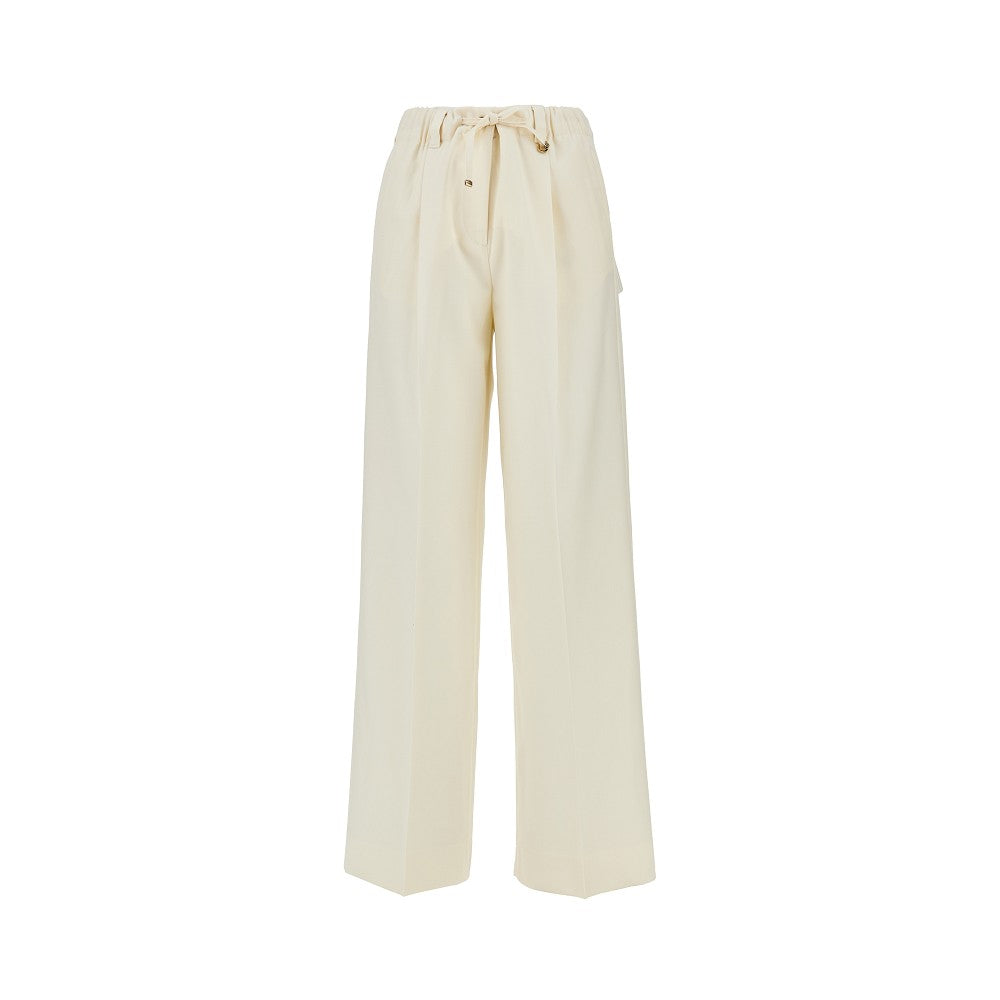 Moncler Women Wool Gabardine Pants With Drawstring MONCLER