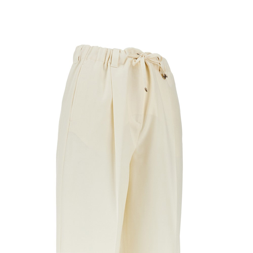 Moncler Women Wool Gabardine Pants With Drawstring MONCLER