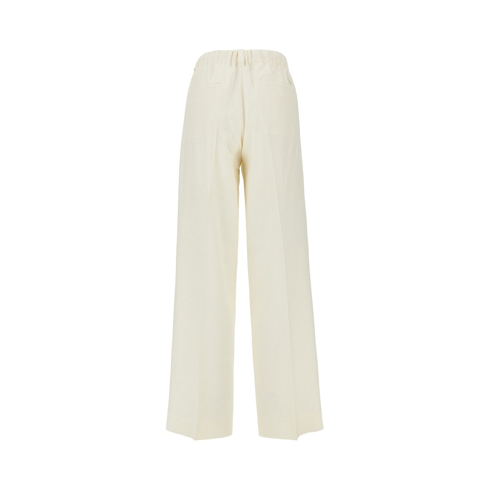 Moncler Women Wool Gabardine Pants With Drawstring MONCLER