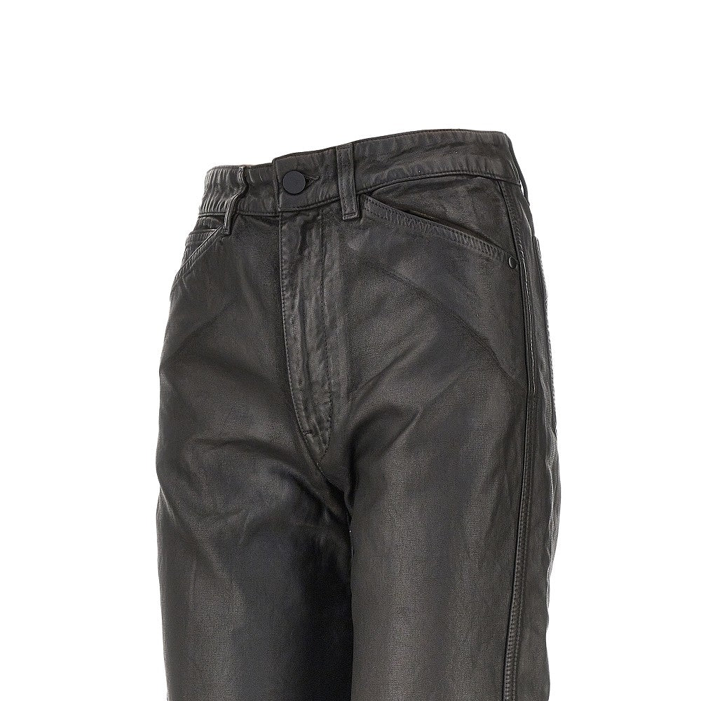 Lemaire Women Coated Denim Twisted Pants LEMAIRE