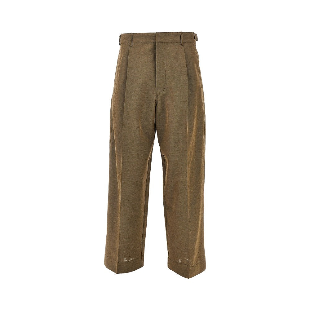 Lemaire Men Wool And Mohair Tailored Pants With Pleat LEMAIRE