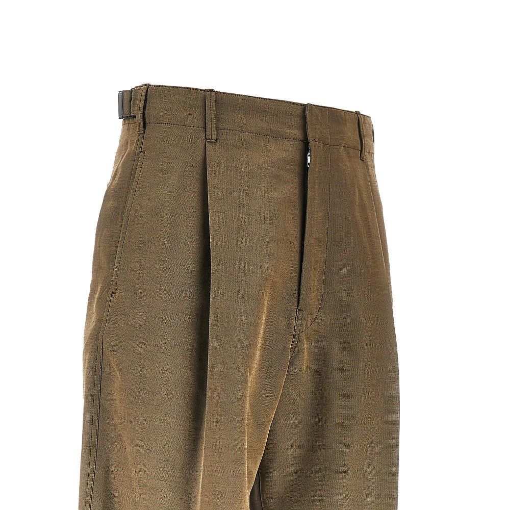 Lemaire Men Wool And Mohair Tailored Pants With Pleat LEMAIRE