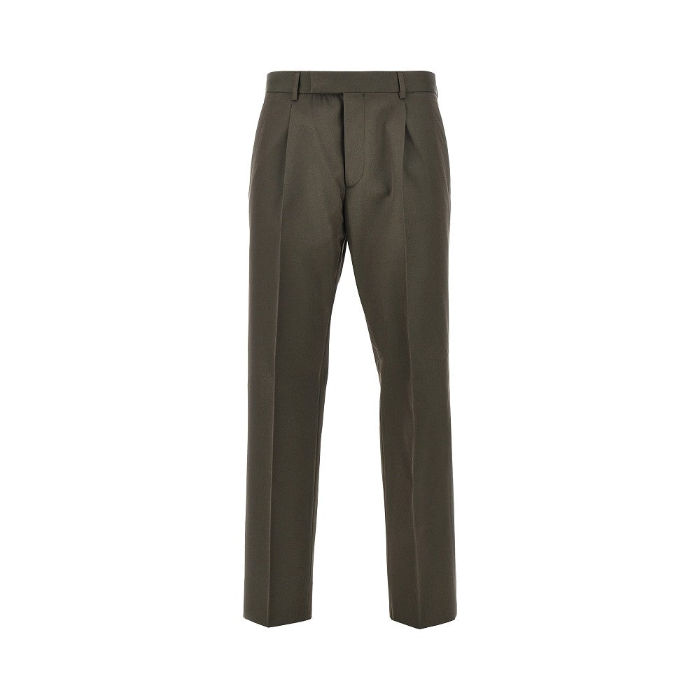 Zegna Men Wool And Cotton Pleated Pants ZEGNA