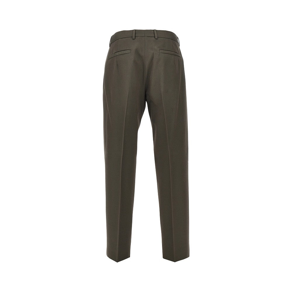 Zegna Men Wool And Cotton Pleated Pants ZEGNA