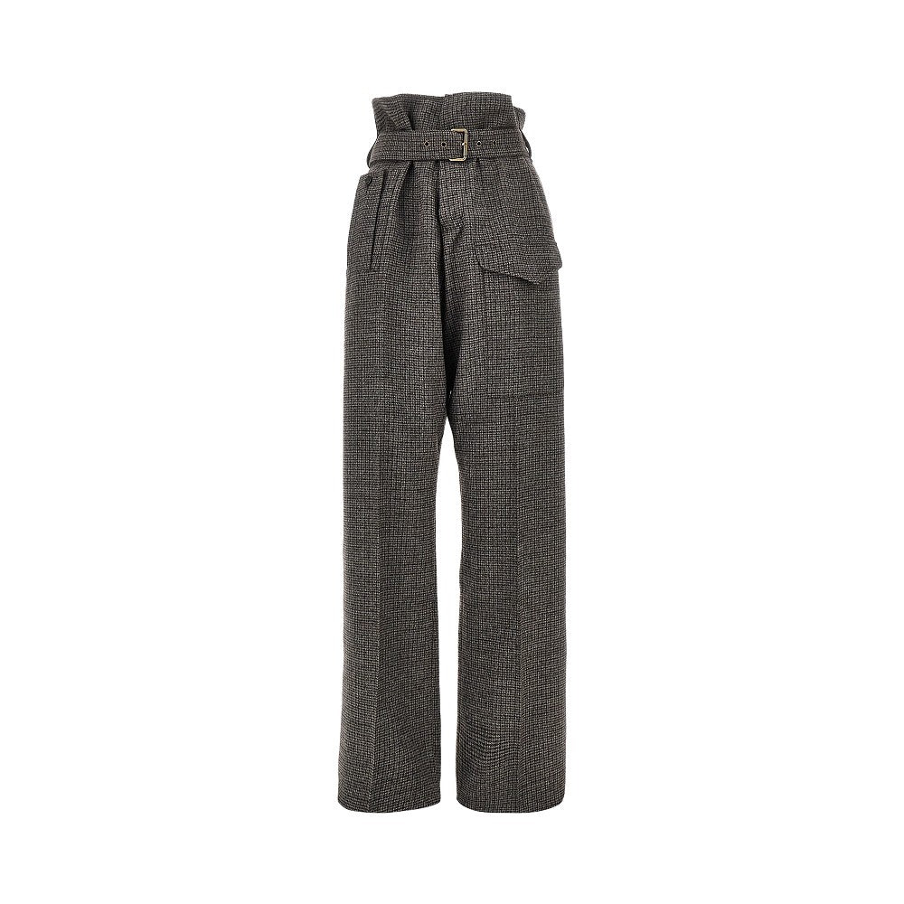 Etro Women Check Wool Pants With Belt ETRO