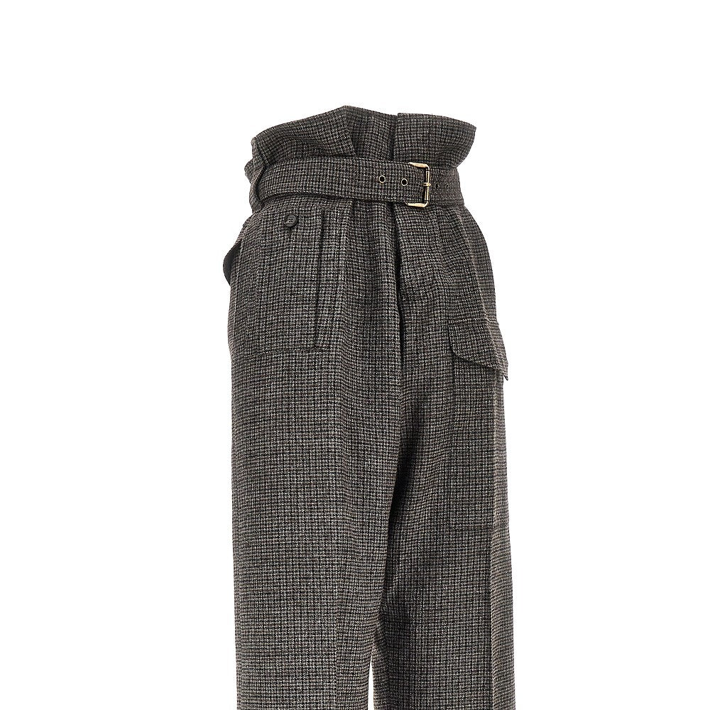 Etro Women Check Wool Pants With Belt ETRO