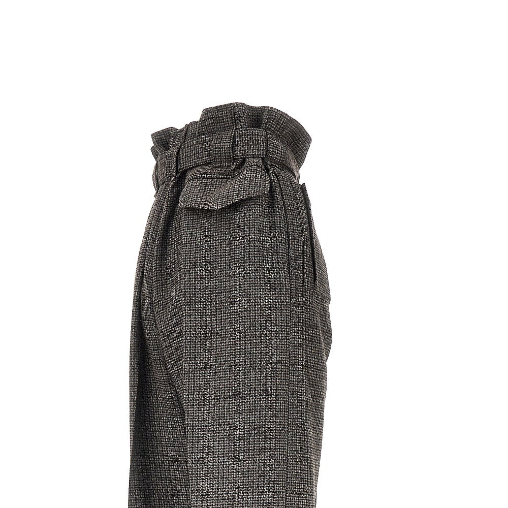 Etro Women Check Wool Pants With Belt ETRO