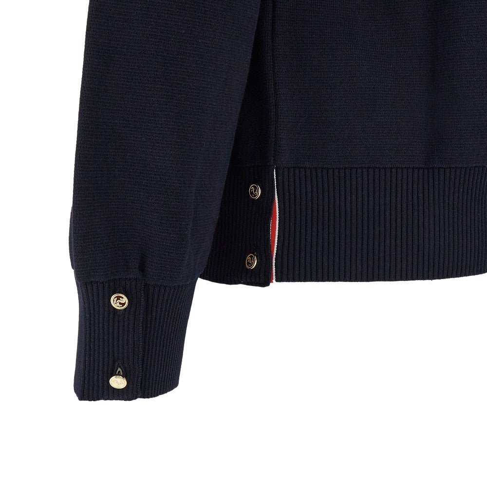 Thom Browne Men Cotton Cardigan With 4 Bar Detail THOM BROWNE