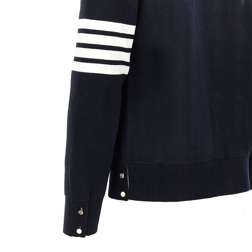 Thom Browne Men Cotton Cardigan With 4 Bar Detail THOM BROWNE