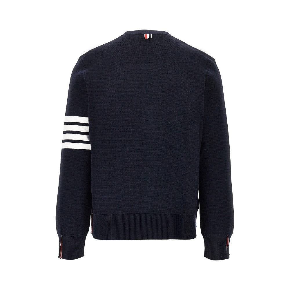 Thom Browne Men Cotton Cardigan With 4 Bar Detail THOM BROWNE