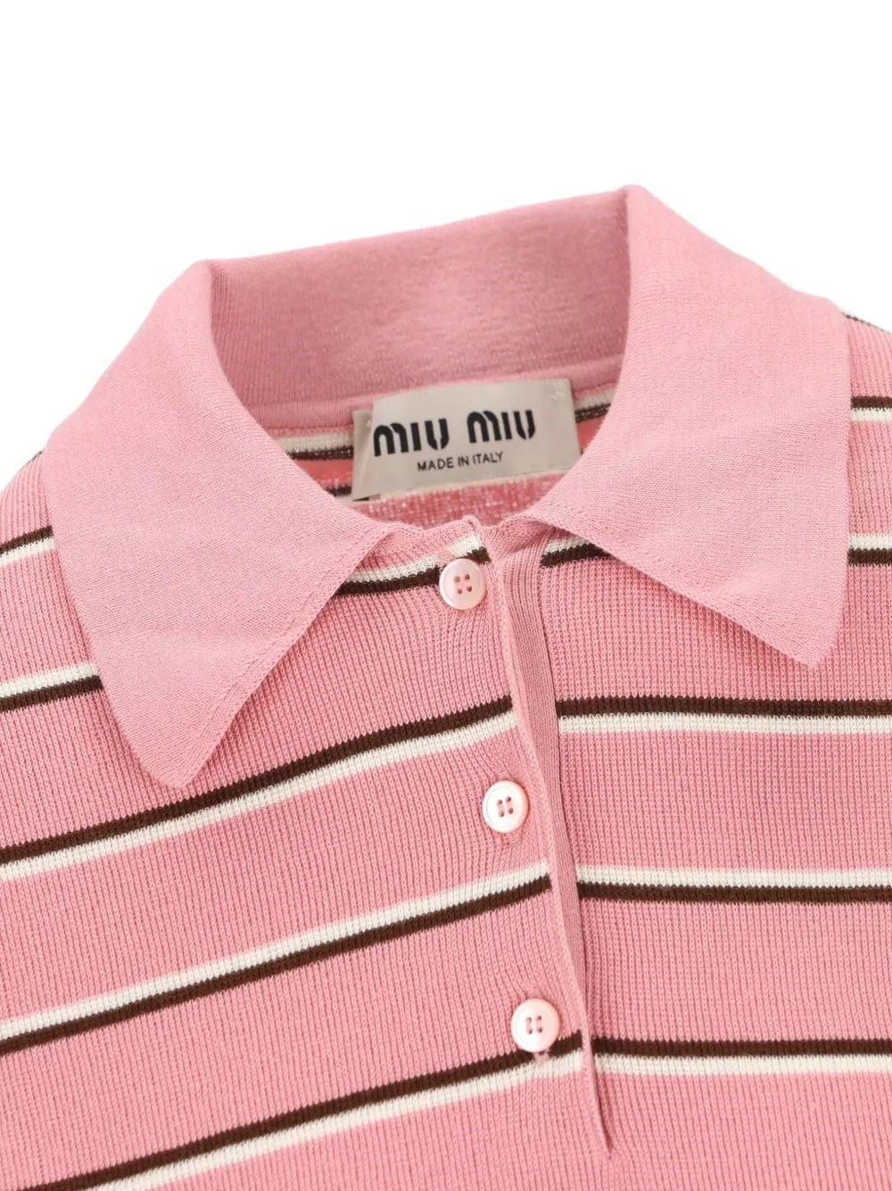 Miu Miu Women Striped Polo Shirt MIU MIU