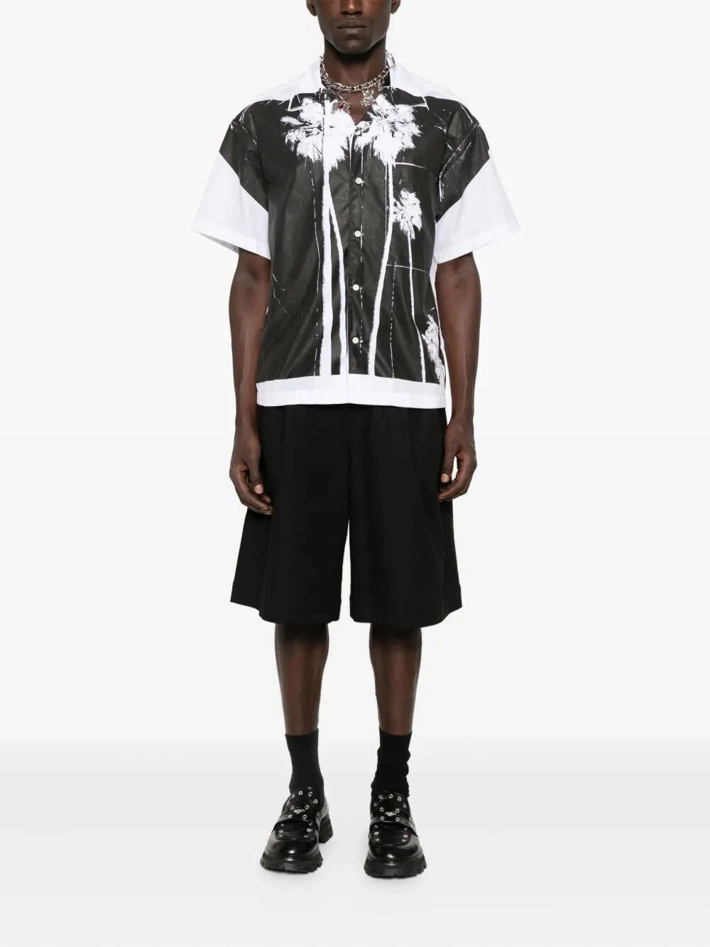 Palm Angels Men `Dec Palm Culture` Bowling Shirt PALM ANGELS