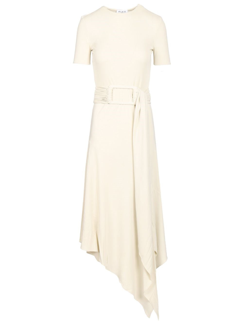 Alaïa Women Jersey Dress With Belt ALAIA