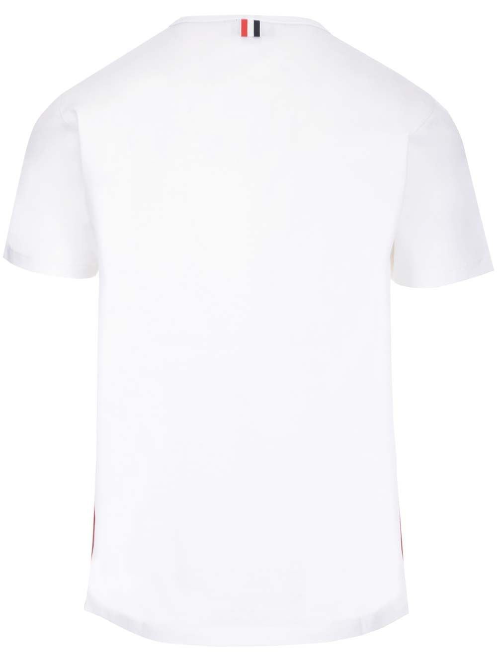 Thom Browne Men White "Rwb Stripe" T-Shirt