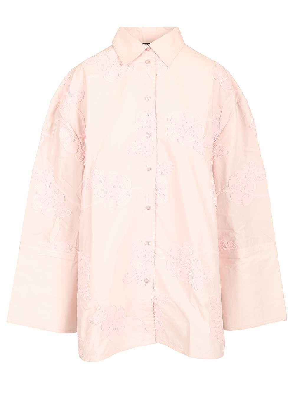 Rotate Women Light Pink Oversized Floral Shirt ROTATE