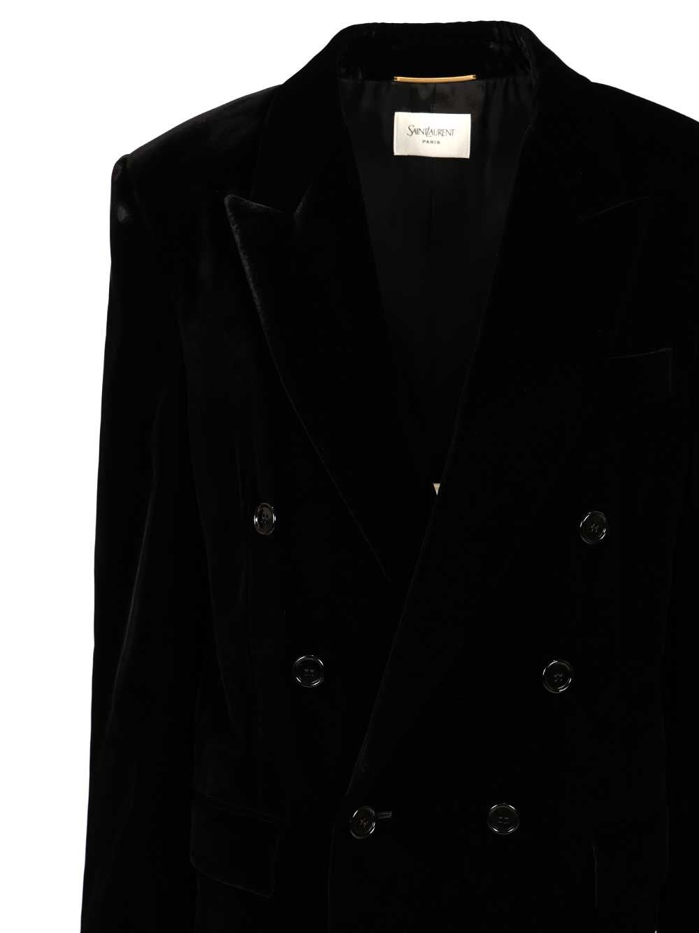 Saint Laurent Women Cassandre Double-Breasted Jacket SAINT LAURENT