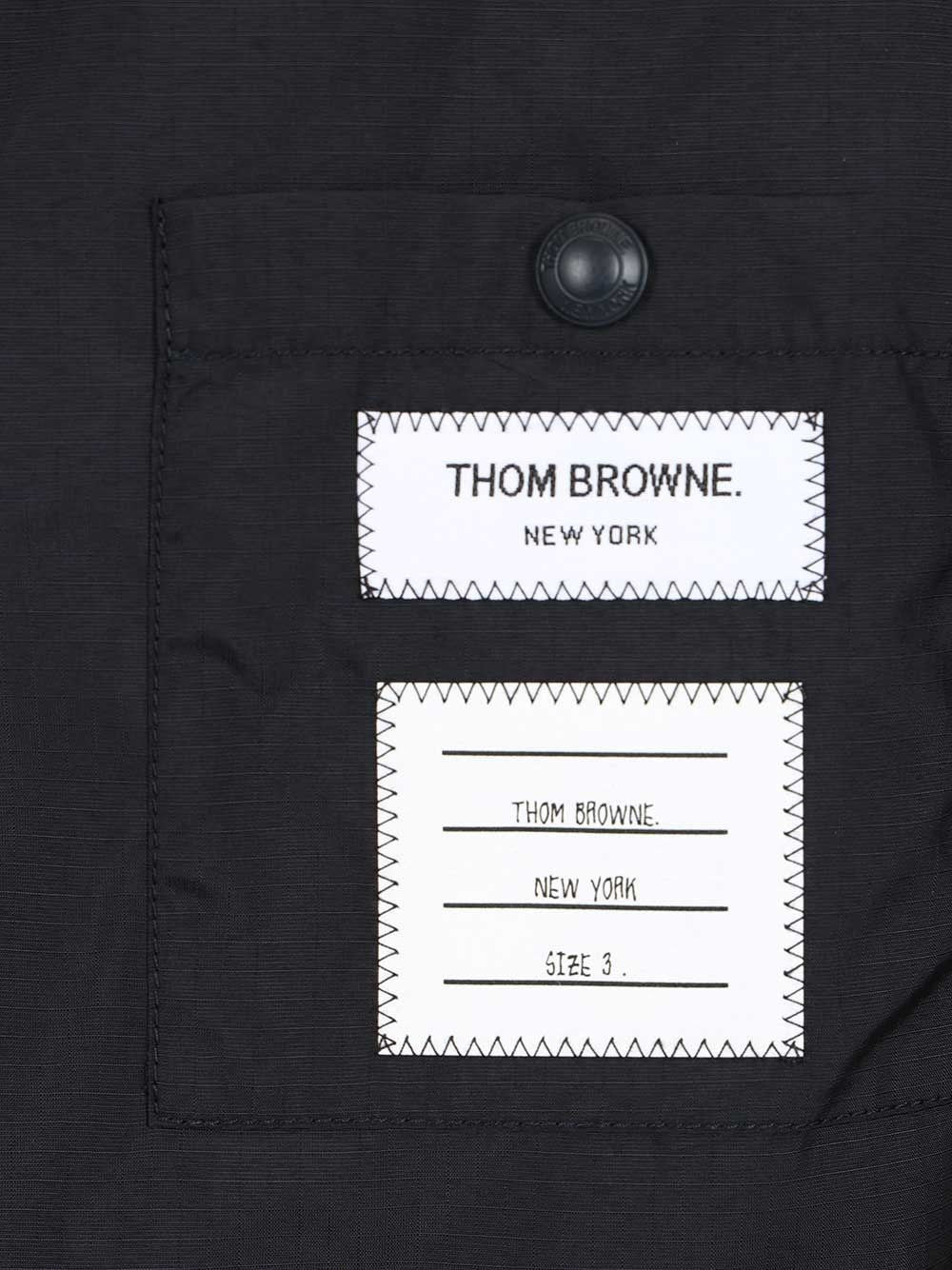 Thom Browne Men Zip Front Raglan Track Jacket W/ 4 Bar In Shiny Ripstop THOM BROWNE