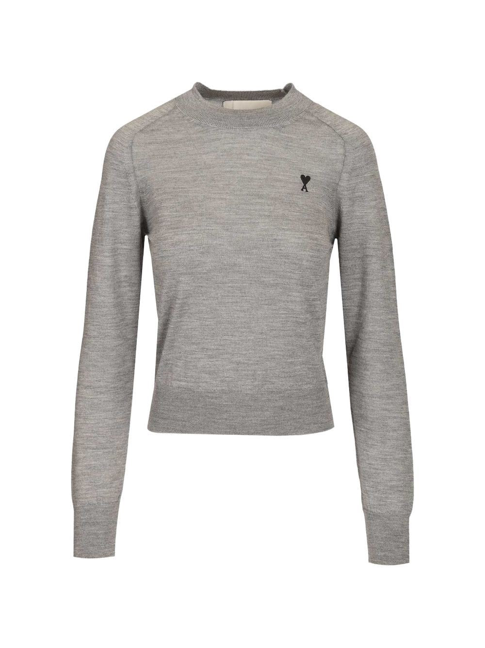 Ami Women Quota -Crewneck Sweater With Contrasted Ami De Coeur AMI PARIS