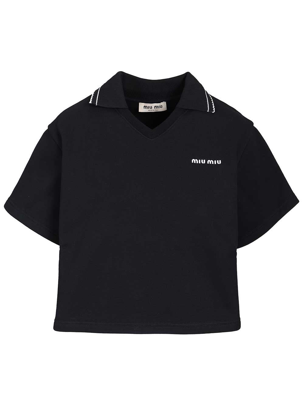 Miu Miu Women Crop Polo Shirt MIU MIU