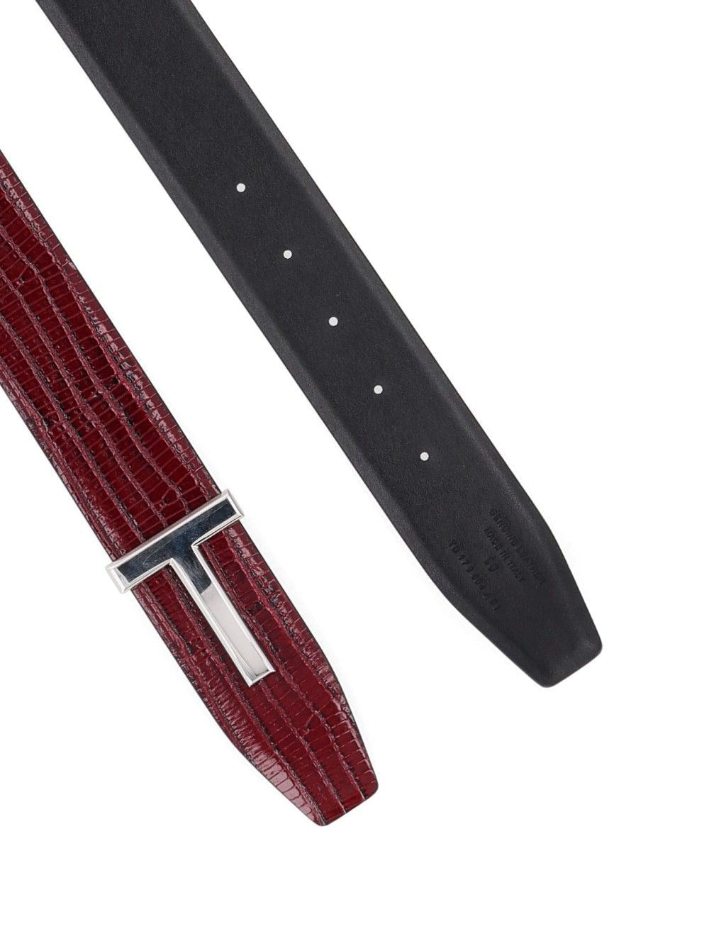 Tom Ford Men Reversible Lizard-Effect Leather Belt TOM FORD
