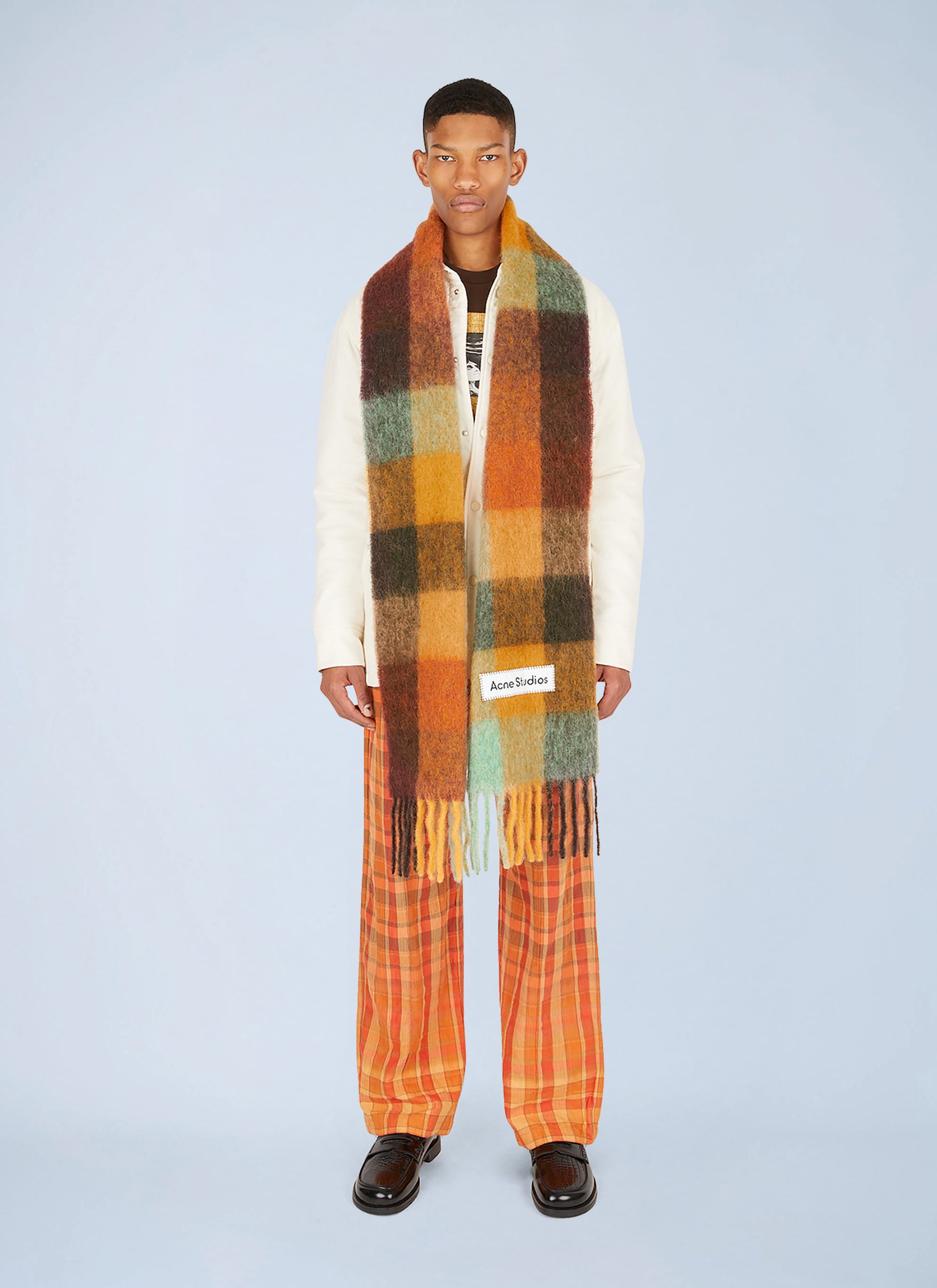 Acne Studios Men Fringed Check Scarf ACNE STUDIOS